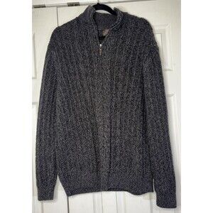 Men's TASSO ELBA Knit 1/4 Zip Grey Sweater Mens XXL 100% Cotton